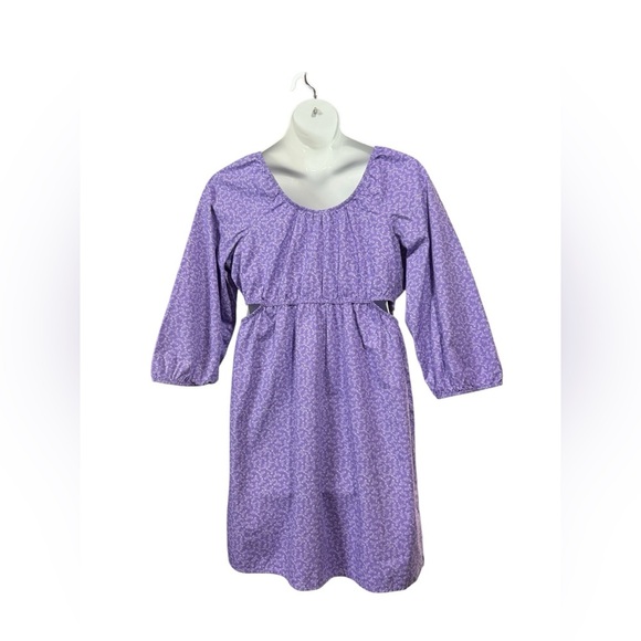 No Boundaries, Plus Size Purple Floral Cutout Dress, Size 1X - Picture 7 of 10